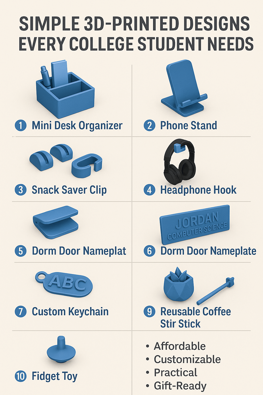 college organizer ideas 3d print